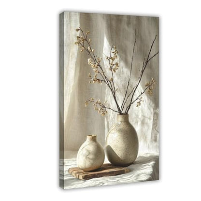 ZMLIS Neutral Zen Wall Art – Wabi-Sabi Inspired Still Life Canvas for Modern Living Room, Yoga Room Or Entryway Canvas Poster Bedroom Decor Sports Landscape Office Room Decor Gift 16x24inch(40x60cm)