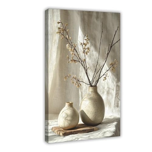 ZMLIS Neutral Zen Wall Art – Wabi-Sabi Inspired Still Life Canvas for Modern Living Room, Yoga Room Or Entryway Canvas Poster Bedroom Decor Sports Landscape Office Room Decor Gift 16x24inch(40x60cm)