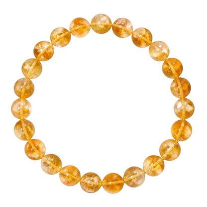 Amazing Gemstone Crystal Bracelet for Women Men's Gifts - Protection Healing Crystal Bracelet - 8mm Gemstone Beaded Stretchable Bracelet Pulseras Para Hombres Mujer Stocking Stuffers Mothers Day Gift (Citrine) - color: Citrine