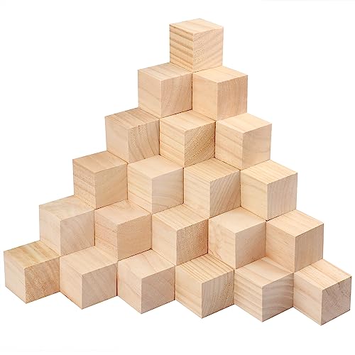 60 Packs Wooden Blocks for Crafts, 2 Inch Pine Wood Cubes, Wooden Cubes for Paint, Stamp, Decorate, DIY Projects and Personalized Gifts,by GNIEMCKIN. - size: 60 Packs 2 Inch