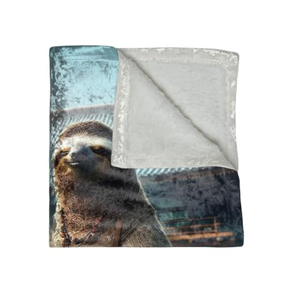 Cozy Crushed Velvet Blanket - Sloth Running a Zen Meditation Center 50 * 60in
