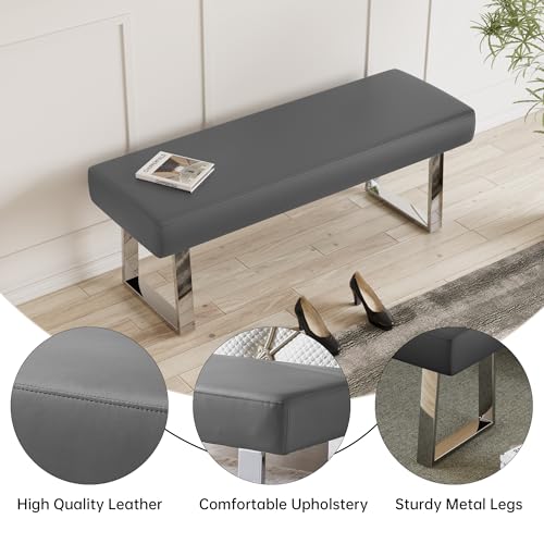 JIEXI Bedroom Bench Bed end upholstered Bench Indoor Corner Small Bench, with Metal Legs,for Kitchen entryway Dining Room and Living Room Window, Plant Bench, Footstool