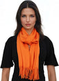 Ocomfly 100% Pashmina Scarf for Women - Premium Womens Scarves - Gift Boxed - Shawls or Wraps - Ultra Soft and Warm - color: Orange