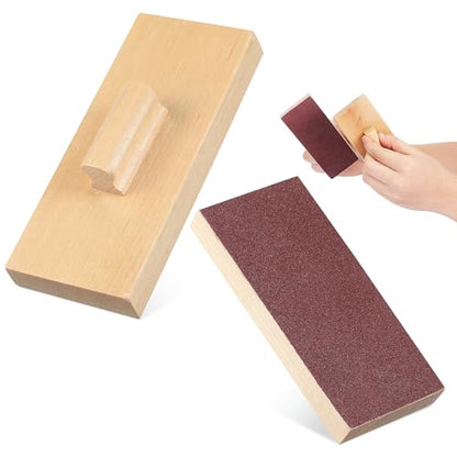 Totority Wooden Sand Blocks 2-Pack Wooden Percussion Instrument with Sandpaper Surface for Rhythm Creation, Kids Musical Toy for Educational Play, Band Practice, and Kindergarten Music Time
