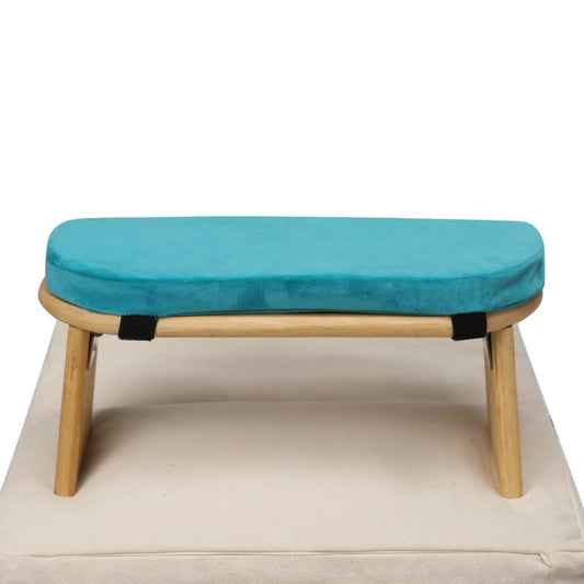 Meditation Bench with Meditation Cushion Meditation Stool Set,Folding Yoga Stool, Sturdy Prayer Bench,Comfortable for Kneeling or Sitting - color: Blue, size: 35 × 27inch