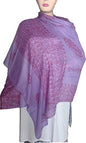 KVR Hindu Pooja Religious Cotton Indian prayer scarf with OM Krishna Ganesha Shiva Nataraja yoga spiritual auspicious prints - color: Purple - Natraja-2