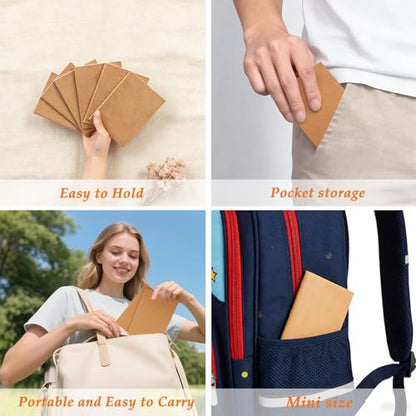 Kraft Notebooks Bulk, Blank Journals Notebook for Office, Unlined Composition Notebook for Kids, Student, Sketchbooks and Journaling Notebooks for Work, School & 60 Pages&A5&Mini Size(2Pack 8.3"×5.5", 3Pack 7.4"×4")