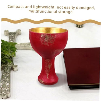 Amosfun 1pc Holy Cup Resin Goblet for Altar Decoration Ceremonial Sacrifice Tool Elegant Tabletop Religious Ornaments for Worship Use