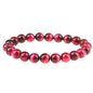 Natural Gemstones Bracelet 8mm Chakra Round Beads Energy Power Crystal Reiki Healing Elastic Stretch 7 Inch for Women Men Unisex - color: Red Tiger Man