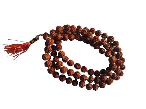 BHAVICREATION Rudraksha Mala with Gomukhi japa Bag 108 Beads Hare Krishna Mala Puja samagri (Rudraksha mala 9 mm) - color: Rudraksha Mala 9 MM
