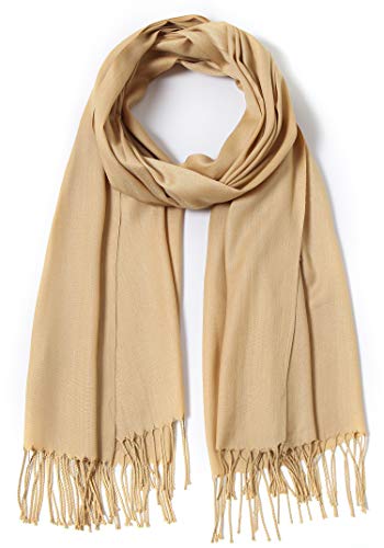 Cindy & Wendy Pashmina Shawls and Wraps Scarf for Women Soft Large Winter Shawl for Evening Dress Wedding Party - color: Golden Nugget