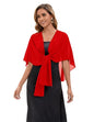 Baoqiya Chiffon Shawl Evening Scarf Shawls and Wraps for Women Wedding Party Bridal Scarves Cover Ups - color: Red