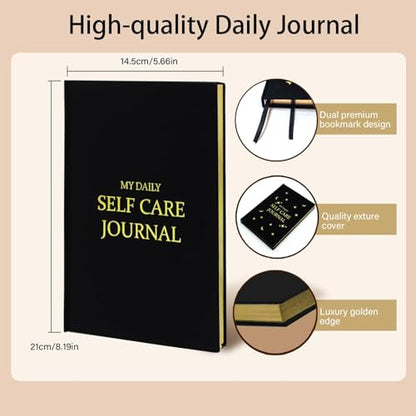 Gratitude Journal for Women & Men – Daily Mindfulness Journal with Positivity Tracker, Happiness Exercises, and Guided Reflective Writing – Self-Care Journal for Personal Growth (Black) - color: Black