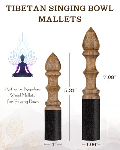 Singing Bowl Mallet 100% Hand-Sculpture in Nepal Tibetan Singing Bowl Wooden Mallet Striker Sound Bowl Stick Meditation Accessories for Meditation Yoga Relaxation Healing Gifts