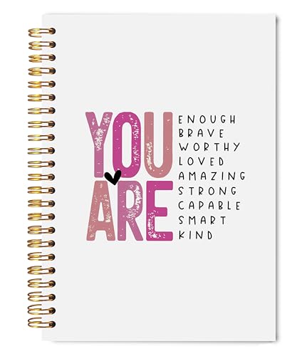 You Are Enough Inspirational Notebook Journal 5.5x8.3, Motivational Affirmation Journal Notebooks for Note Taking, Positive Affirmation Gifts Hardcover Spiral Notebook - color: Inspirational Notebook 05