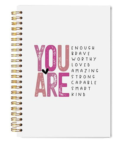 You Are Enough Inspirational Notebook Journal 5.5x8.3, Motivational Affirmation Journal Notebooks for Note Taking, Positive Affirmation Gifts Hardcover Spiral Notebook - color: Inspirational Notebook 05
