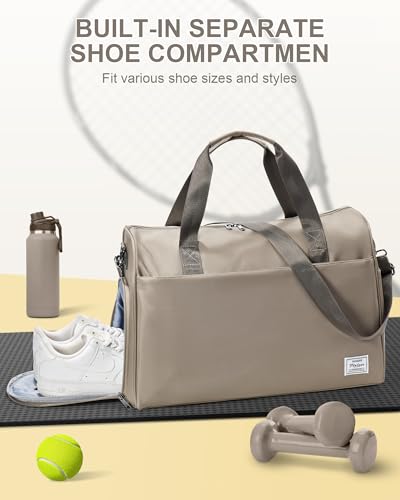 Travel Duffel Bags for Women Mens, Weekender Bag with Shoe Compartment Carry on Overnight Bag with Laptop Compartment Personal Item Travel Bag Gym Bag Hospital Bag Khaki - color: K2-Khaki