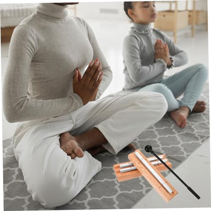 2Sets Meditation Chimes Wooden Hand Chimes with Mallet for Mindfulness and Yoga Practice Durable and Wood Construction for Resonating Echo and Beautiful Tones