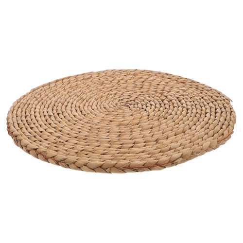 UKCOCO Meditation Cushion Thick 1.5cm Natural Woven Straw Floor Pillow for Sitting Indoor Mindfulness Yoga Cushion Pad, Sturdy Tatami Seat Mat for Home and Picnic Use