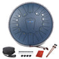 Steel Tongue Drum 13 INCH 15 NOTES, Rain Drum for Outside Garden, Rain Chime Chakra Drum, Hand Pan Musical Instrument Gift with Bag for Adult, Mallets for Meditation Yoga (Navy, D key) - color: Navy