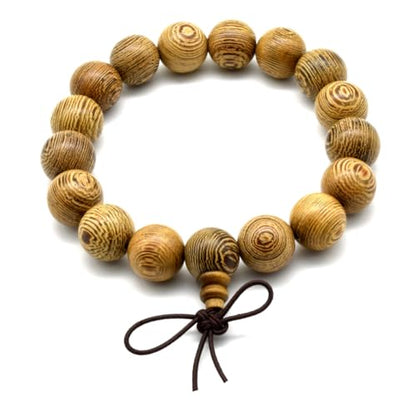 Zen Dear Unisex Natural Wenge Wood Mala Prayer Beads Necklace Bracelet Beads Meditation Buddhist Japa Rosary Mala Bead Yoga - style: 12mm 17 beads