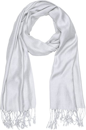 Sakkas 78" X 28" Rayon from Bamboo Soft Solid Pashmina Feel Shawl/Wrap/Stole - color: Light Grey