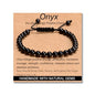 MASSIVE BEADS Handmade Yoga Natural Stone Crystal Healing Power Energy Gifts for Unisex Adult Bracelet Macrame Adjustable - color: Black Onyx(Positive Energy), size: 6mm