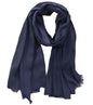 Women's Cotton Scarves Lady Light Soft Fashion Solid Scarf Wrap Shawl - color: Navy Blue