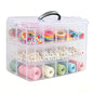 3-Tier Stackable Storage Container Box with Dividers-30 Compartments, Bead Organizers with Latch Lid for Art Craft Storage, Washi Tape, Ornaments, Jewelry, Beauty & Sewing Supplies