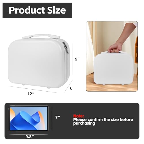 White Portable Makeup Case 14inch Cosmetic Case Travel Toiletry Hand Luggage Carrying Case - color: WHITE