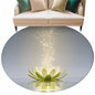 Zen Meditation Lotus Floral 8ft Round Rug Washable Area Rug for Living Room, Soft Large Non-Slip 8' Circle Dining Room Rugs Green Floral Modern Art Carpet for Bedroom Office Classroom Dorm - size: 8'(Round)