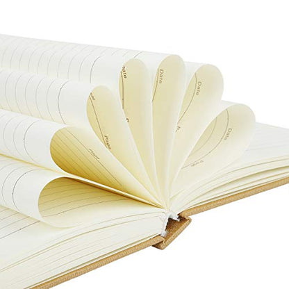 A5 Hardback Notebook Journal, Thick Classic Notebook, Hardcover Executive Notebooks, Plain Basics Journal, 296pp, 80gsm, 8.4 x 5.7 inch (Kraft)