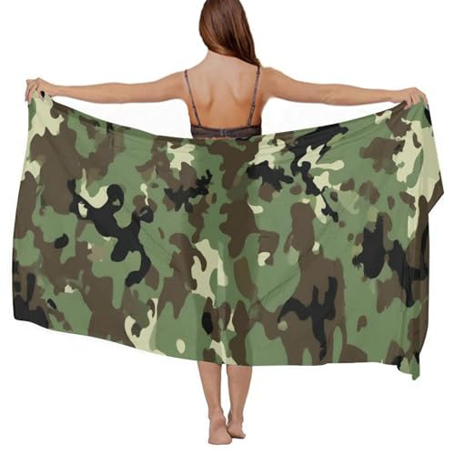 Women's Lightweight Long Scarf Thin Scarf Beach Headscarf Wimwear Bikini Wrap - color: Color643
