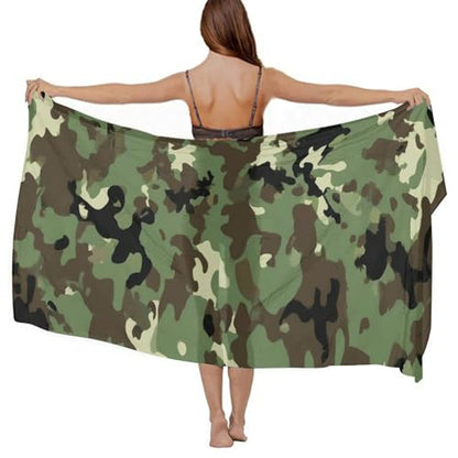 Women's Lightweight Long Scarf Thin Scarf Beach Headscarf Wimwear Bikini Wrap - color: Color643