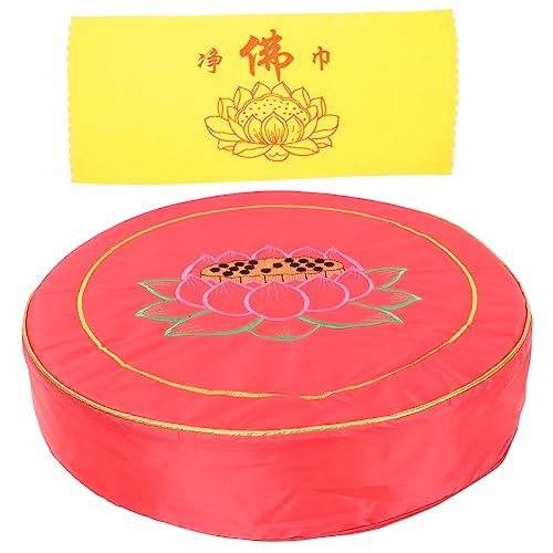 Meditation Cushion Mat Comfortable Floor Seat for Indoor Use Detachable Easy to Clean Red for Buddhist Meditation and Relaxation Activities