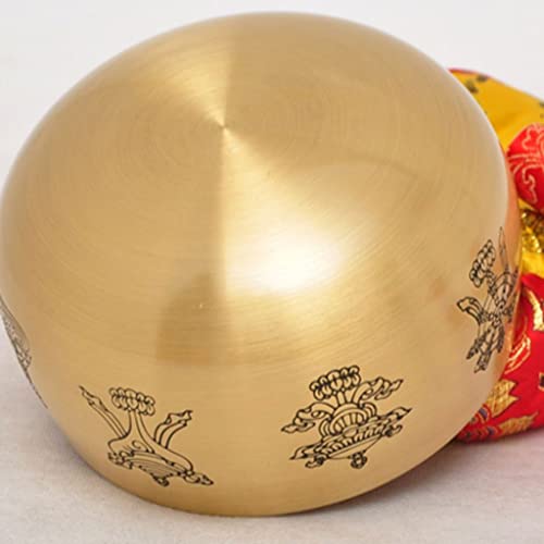 Brass Singing Bowls Meditation Sound Bowl Eight Auspicious Copper Chime Lotus Copper Chime Bowl Copper Crafts Ornaments，A - color: A