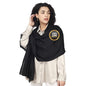Ultra-Thin Merino Wool Scarf Soft & Warm, Featherlight Cozy Luxurious Shawl For Women, Perfect For Travel - color: Black