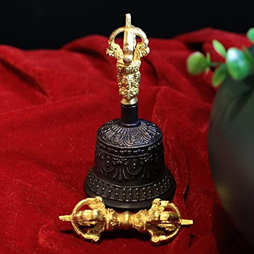 Tibetan Buddhist Meditation Bell And Dorje Set, Hand-cranked Bell Invocation Bell For Meditation, Ritual, Prayer And As A Buddhist