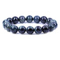 Amandastone Natural Gemstone 10mm Round Beads Stretch Bracelet 7 Inch - color: Kambaba Jasper