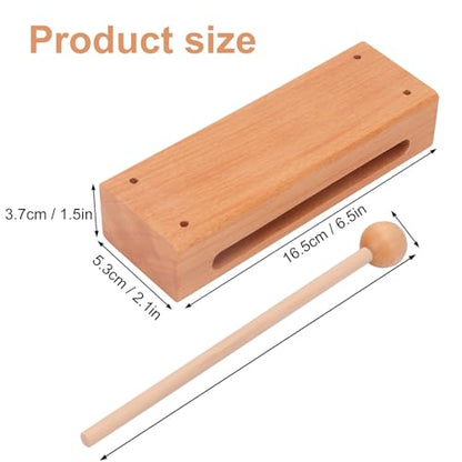 2 Set Solid Wood Rhythm Block with Mallet - Durable Musical Percussion Instrument, Fit for Musical Wood Block for Adults - Versatile Hand Percussion with Natural Acoustic Resonance