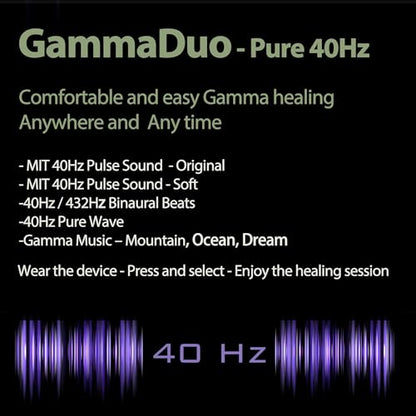 40Hz Gamma Sound Therapy Machine Gamma Audio Meditation Headset, Behind-Ear Design, USB-C Charging