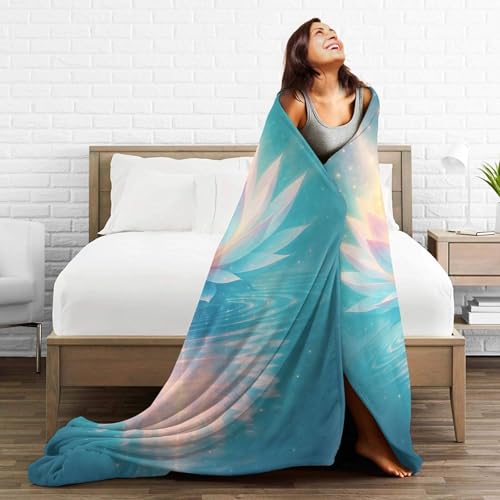 Lotus Blanket Zen Lotus Waterlily Throw Blanket Soft Cozy Fleece Fuzzy Meditation Yoga Plush Warm Stuff Bedding Nursery Blankets Gifts for Boys Girls Kids Adult Men Women 50"X60" - color: Lotus, size: 50"x60"