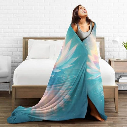 Lotus Blanket Zen Lotus Waterlily Throw Blanket Soft Cozy Fleece Fuzzy Meditation Yoga Plush Warm Stuff Bedding Nursery Blankets Gifts for Boys Girls Kids Adult Men Women 50"X60" - color: Lotus, size: 50"x60"