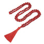 8MM Beads Chakra Long Mala Necklace Natural Stone Meditation Statement Necklace Japa Yoga Buddhist Rosary Prayer Charm Beaded Tassel Necklace - color: Red Turquoise
