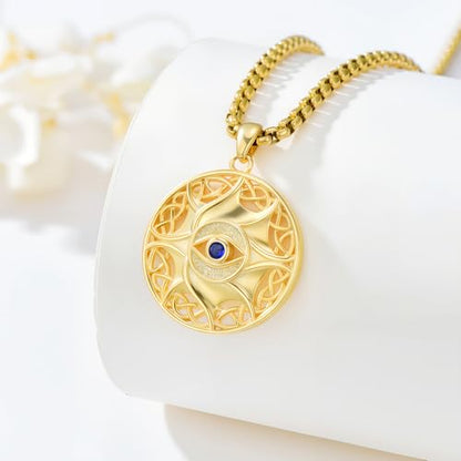 Evil Eye Necklace for Women 925 Sterling Silver, Protection Necklace with Blue Evil Eye Charm, Evil Eye/Lotus Pendant Jewelry, Birthday Christmas Gifts for Her - style: Evil Eyes 03