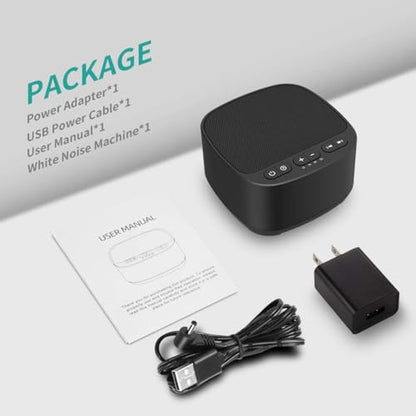 Magicteam Sleep Sound White Noise Machine with 40 Natural Soothing Sounds and Memory Function 32 Levels of Volume Powered by AC or USB and Sleep Timer Sound Therapy for Baby Kids Adults (B-Black) - color: B-black