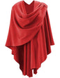 Womens Open Front Poncho Sweater Wrap Topper Knitted Elegant Shawls Cape for Spring Fall Winter - color: Series 1-red