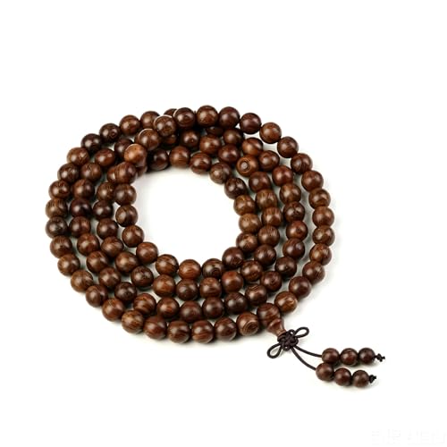 Zen Dear Unisex Natural Silkwood Tibetan Buddhism Meditation Prayer Bead Necklace Japa Mala Beads Bracelets - style: 6mm 108 Beads