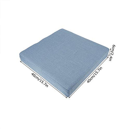 Household Square Floor Cushion for Yoga and Meditation, Removable Washable Meditation Mat Cushion - color: square linen blue