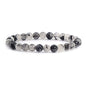 Justinstones Gem Semi Precious Gemstone 6mm Round Beads Stretch Bracelet 6.5 Inch - color: Black Rutilated Quartz